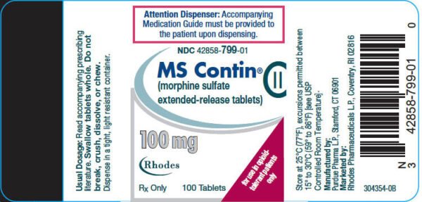 MsContin (morphine Sulfate) 100 Mg Oral Tablets  x 1's